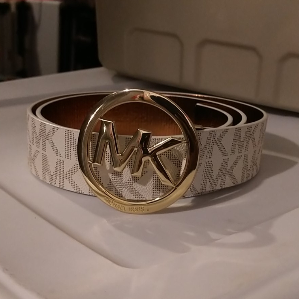Michael Kors White and Gold Belt